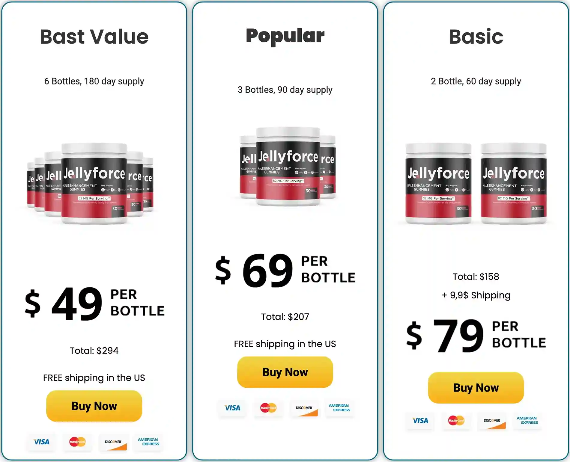 Jelly Force Pricing – 2-Jar, 3-Jar and 6-Jar Supply Packages